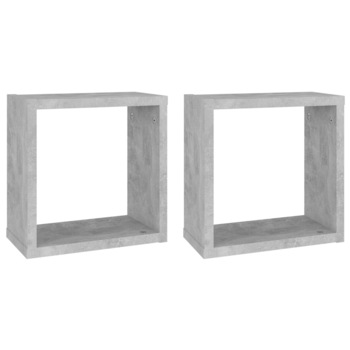 Set rafturi de perete cub, 2 buc gri beton, 30x15x30 cm 807010 Set rafturi de perete cub, 2 buc gri beton, 30x15x30 cm 807010
