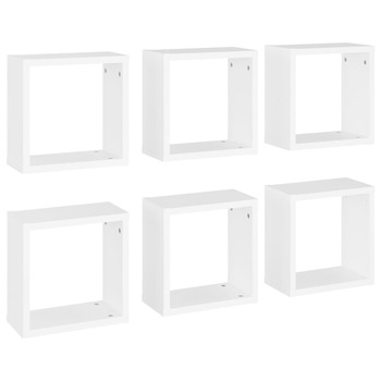 Set rafturi de perete cub, 6 buc, alb, 30x15x30 cm 807000 Set rafturi de perete cub, 6 buc, alb, 30x15x30 cm 807000