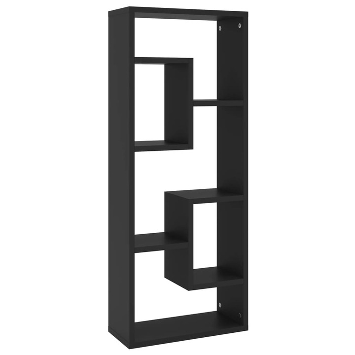 Fekete szerelt fa fali polc 36 x 16 x 90 cm