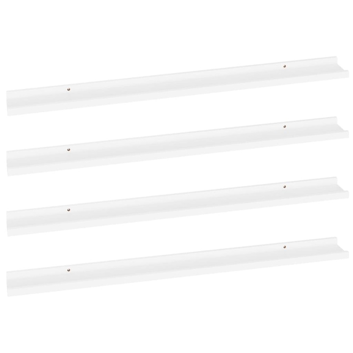 Set rafturi de perete vidaXL, 4 buc., alb, 100x9x3 cm 4.25 kg