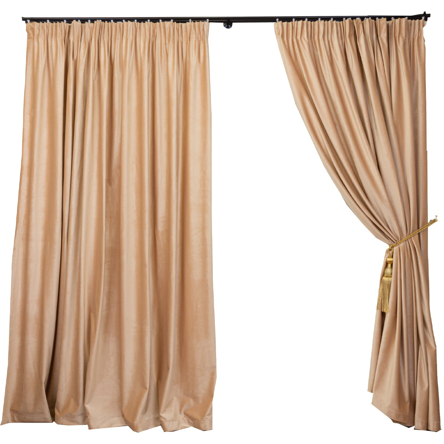 Set 2 draperii Hiko COMFY catifea crem 2x140x245cm, cu rejansa