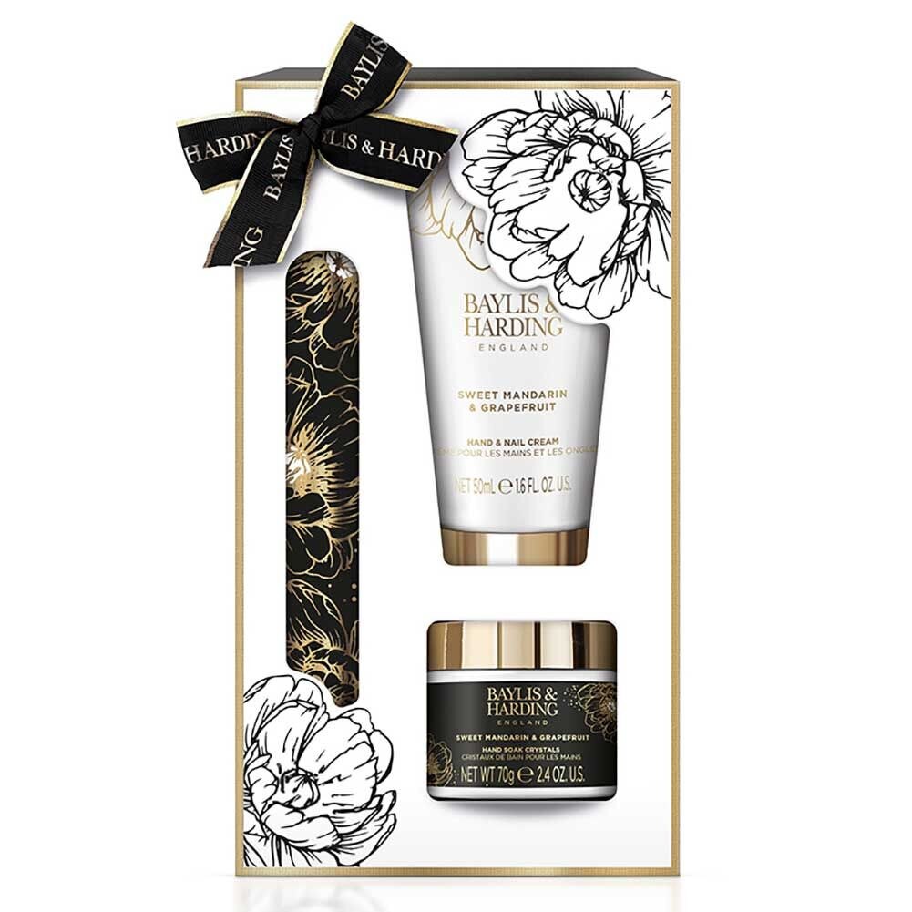 Set Baylis & Harding Sweet Mandarin & Grapefruit, Femei, crema maini 50 ml, sare baie 70 g si pila unghii