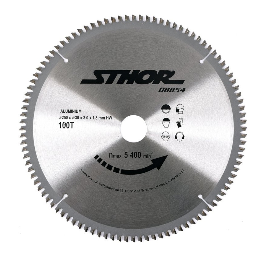 Disc circular pentru aluminiu Sthor 250X30mm, 100T