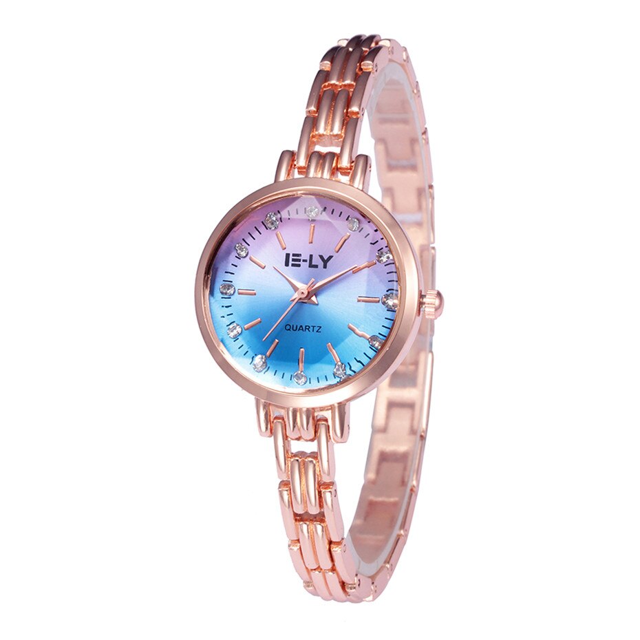 Ceas dama casual E-LY Beatrice, rose gold albastru