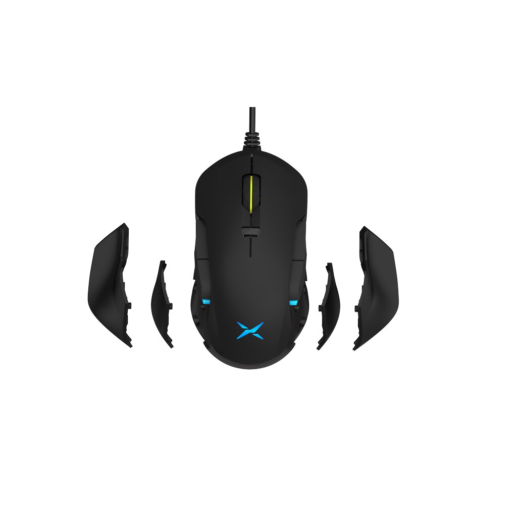 Mouse gaming ergonomic, DeLux, M627S, 16000 DPI, RGB, Negru