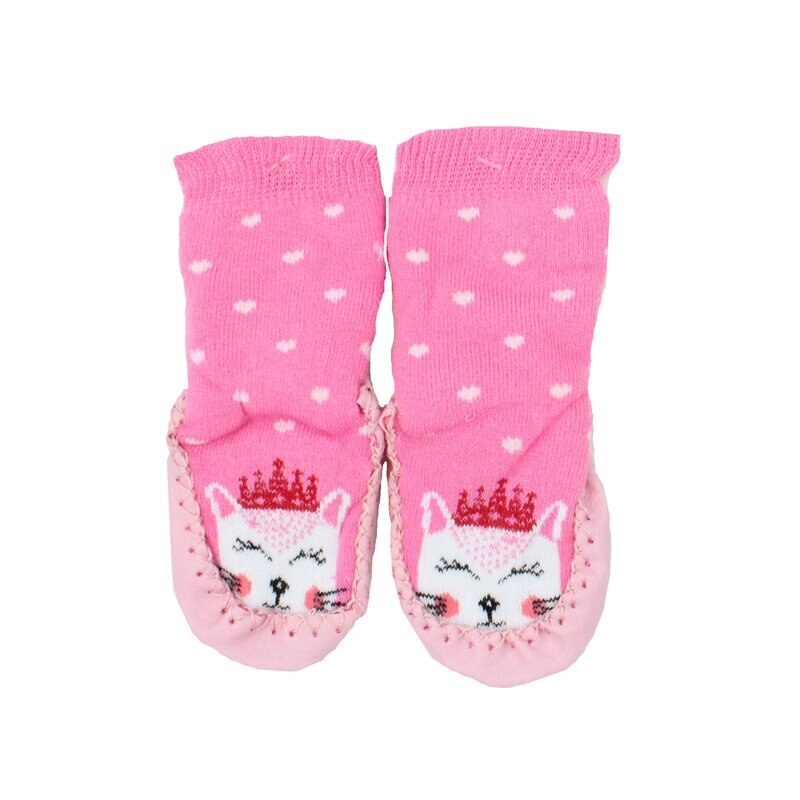 Mocasini, Pisica, roz cu inimioare albe 16-17