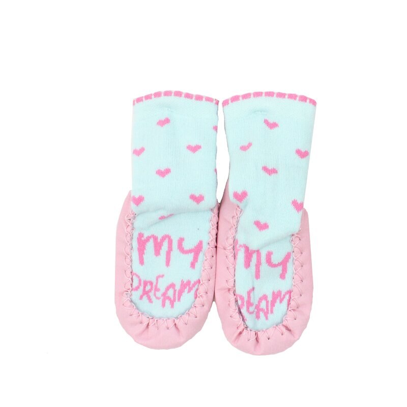 Mocasini, My dream, turcoaz cu inimioare roz