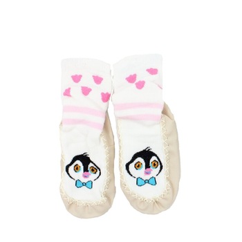 Mocasini, Pinguin, crem cu fundita albastra 20-21 Mocasini, Pinguin, crem cu fundita albastra 20-21
