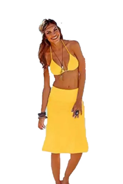 Плажна рокля 2EN1 Macciano, Жълт, L-XL