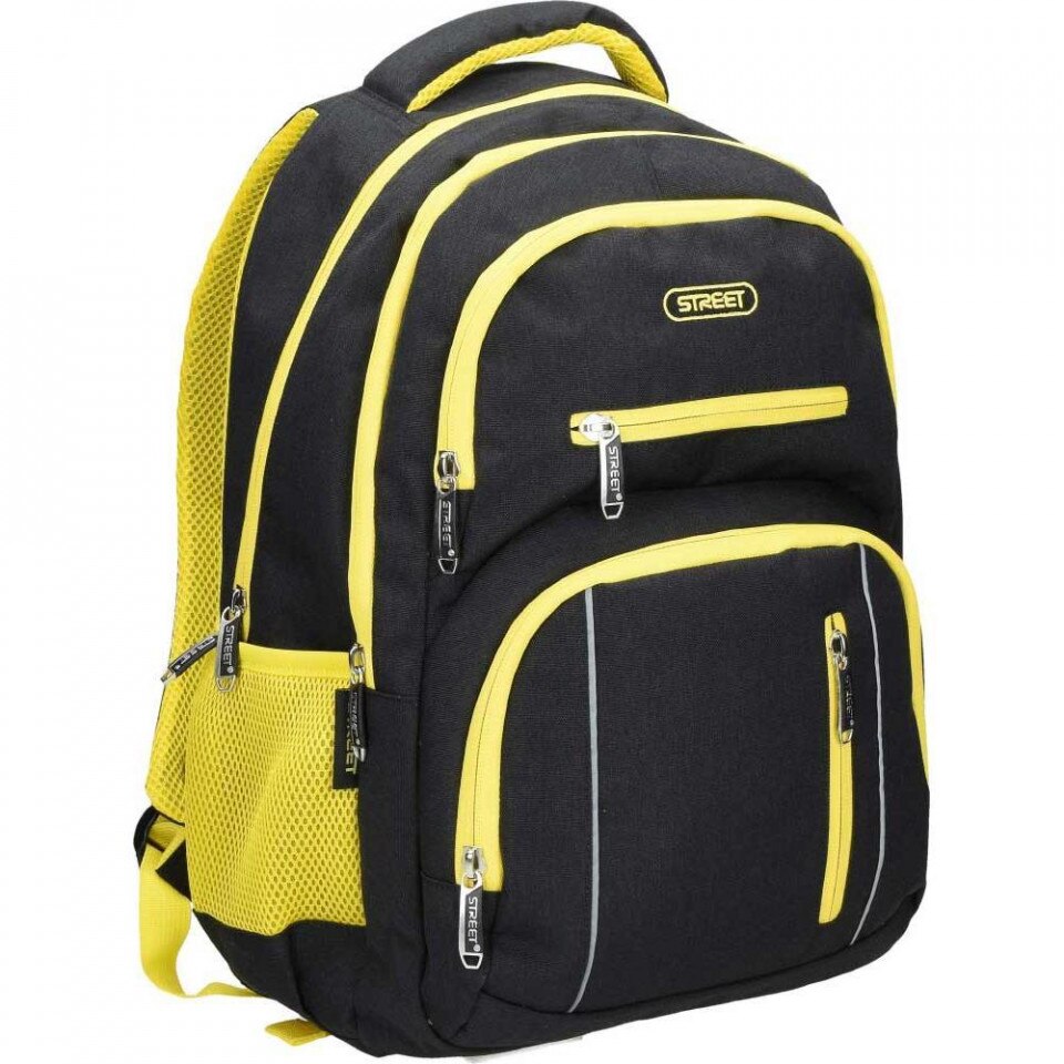 Ghiozdan ergonomic cu trei compartimente si trei buzunare Eurocom 46 cm