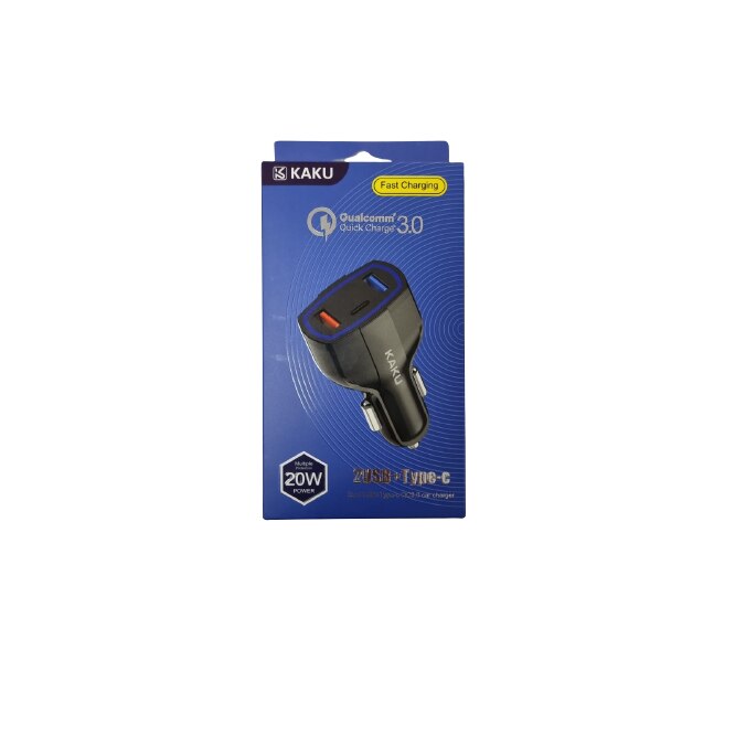 Incarcator Auto cu Incarcare Rapida QC3.0 2 Porturi USB Type-c Fast Charger Incarcare rapida Negru