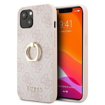 Husa Cover Guess Saffiano Ring Stand pentru iPhone 13 Pink Husa Cover Guess Saffiano Ring Stand pentru iPhone 13 Pink