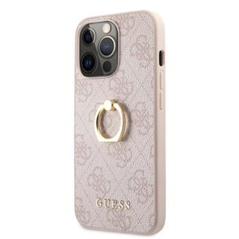 Husa Cover Guess Saffiano Ring Stand pentru iPhone 13 Pro Pink Husa Cover Guess Saffiano Ring Stand pentru iPhone 13 Pro Pink
