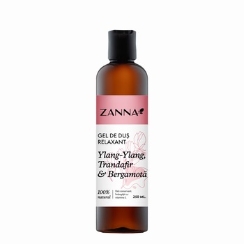 Gel de dus Relaxant cu Ylang-Ylang si Bergamota, 250ml, Zanna Gel de dus Relaxant cu Ylang-Ylang si Bergamota, 250ml, Zanna