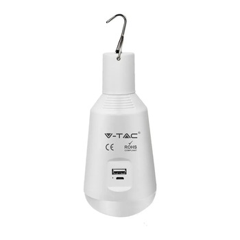 Bec LED V-TAC, 7W, Functie de emergenta si Panou Solar, 3 in 1 Bec LED V-TAC, 7W, Functie de emergenta si Panou Solar, 3 in 1