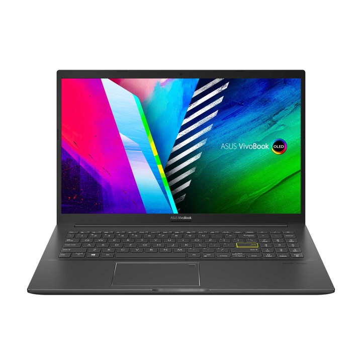 Asus VivoBook S513EA-L12293 15,6" FullHD OLED laptop, Intel Core i7-1165G7, 8GB, 512GB SSD, Intel Iris Xe Graphics, FreeDOS, Magyar billentyűzet, Fekete