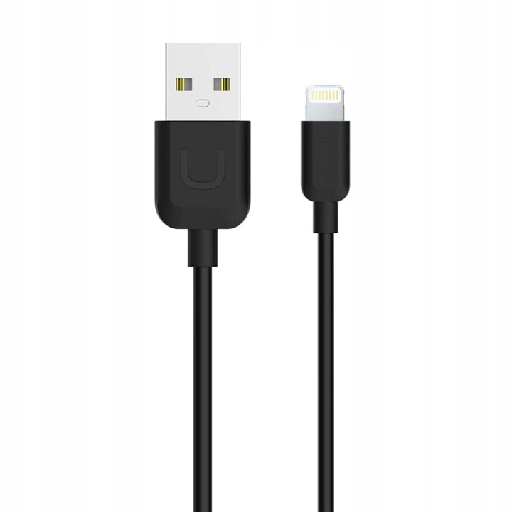 Adatkábel, Usams, Ut, USB, Lightning, Apple kompatibilis, fekete, 31/32C, 100cm