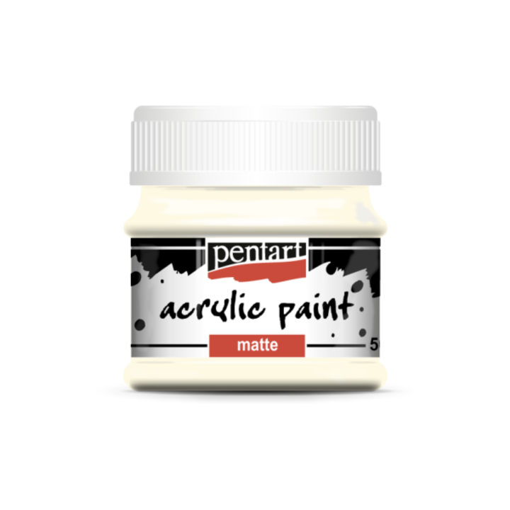 Vopsea acrilica Pentart Matt, fildes, 50 ml