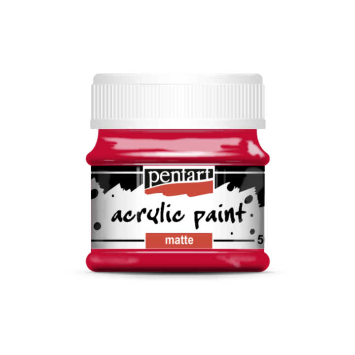 Vopsea acrilica, Pentart, Rosu, 50 ml