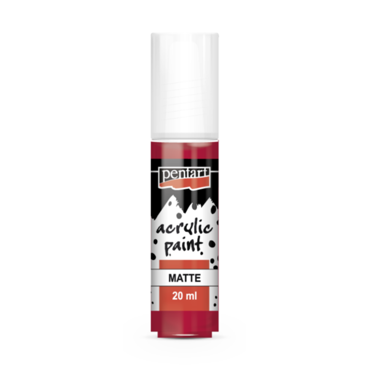 Vopsea acrilica Pentart Matt, rosu carmin, 20 ml