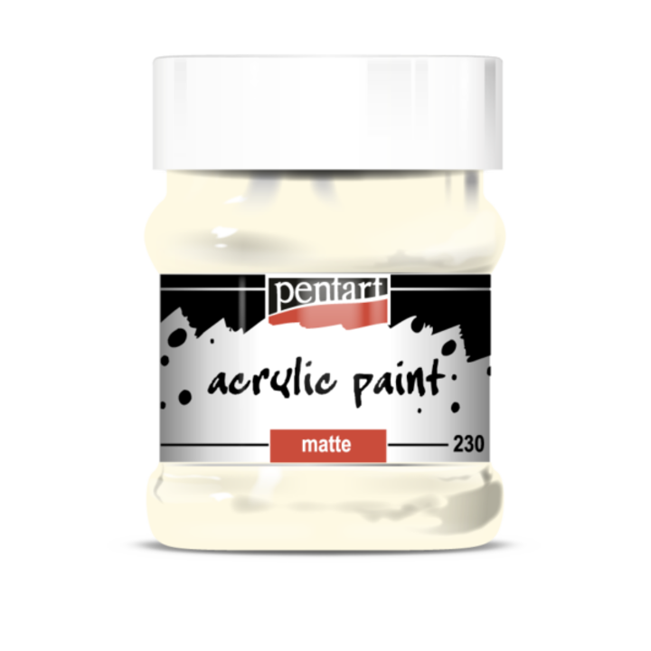 Vopsea acrilica Pentart Matt, fildes, 230 ml