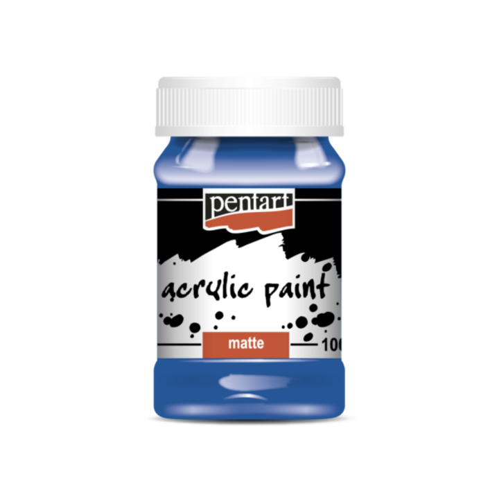 Vopsea acrilica Pentart Matt, albastra, 100 ml