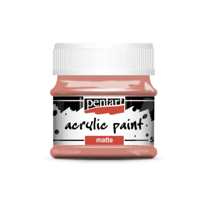 Vopsea acrilica Pentart Matt, coral, 50 ml