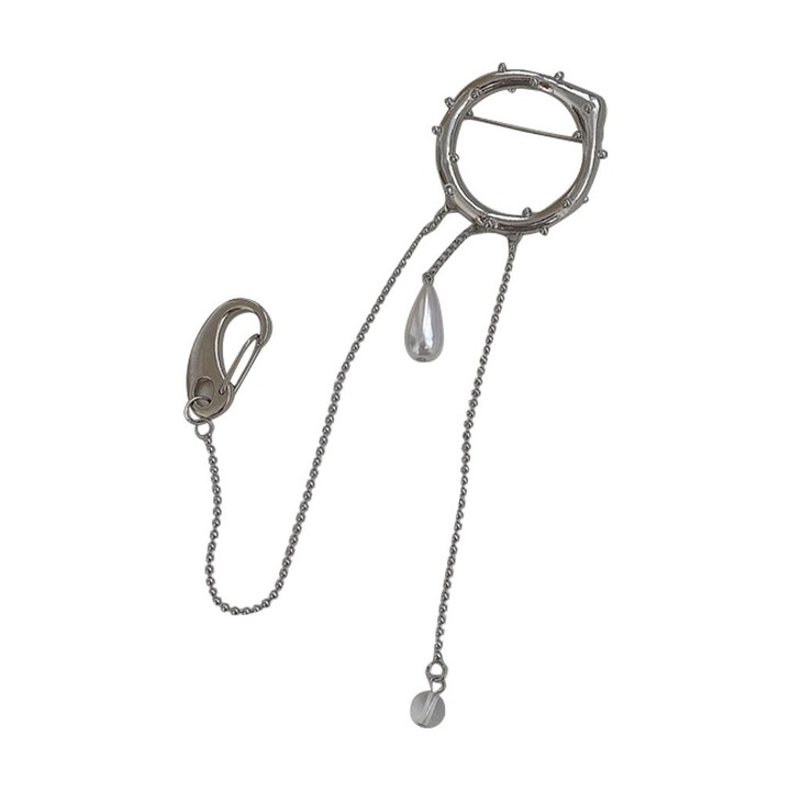 Accesoriu pentru jacheta GOGOU, Aliaj, Model cerc, Argintiu