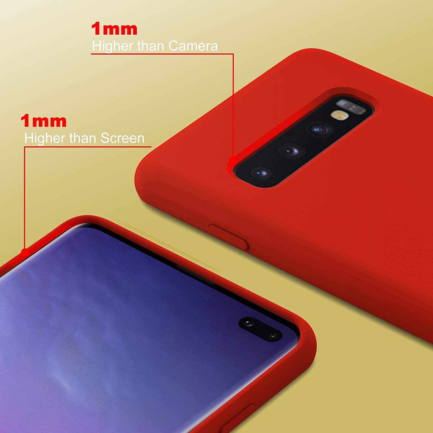 Husa din silicon ultra-slim cu microfibra pe interior, compatibila cu Samsung Galaxy S10 Plus / Rosu