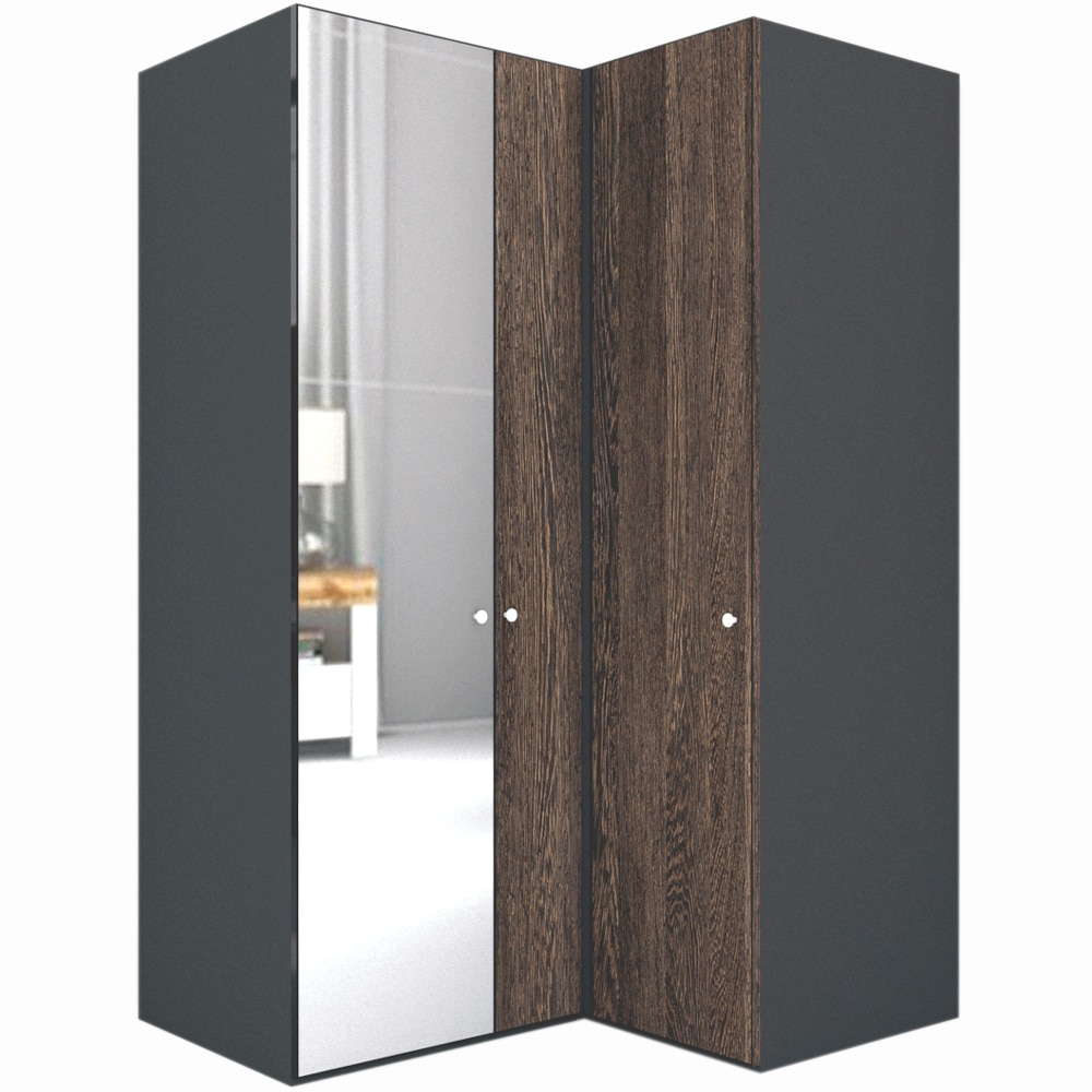Dulap de Colt Genarom LEX Model B, Decor 7648 / Oglinda, 145-117 x 218 x 66 cm