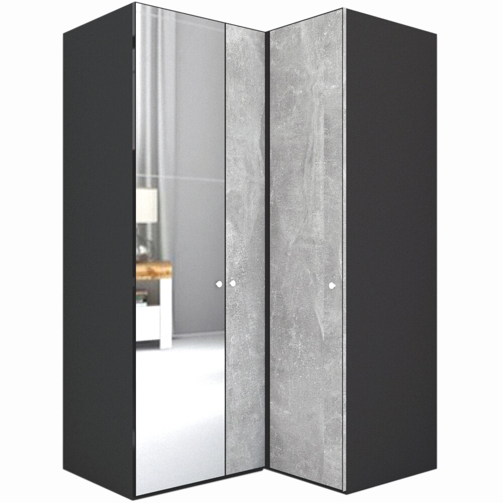 Dulap de Colt Genarom LEX Model B, Decor 4298 / Oglinda, 145-117 x 218 x 66 cm
