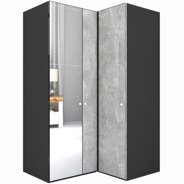 Dulap de Colt Genarom LEX Model B, Decor 4298 / Oglinda, 145-117 x 240 x 66 cm