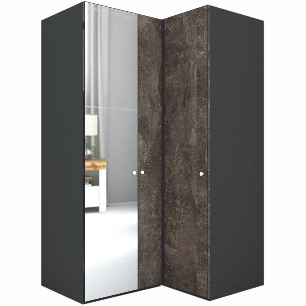 Dulap de Colt Genarom LEX Model B, Decor 4299 / Oglinda, 145-117 x 240 x 66 cm