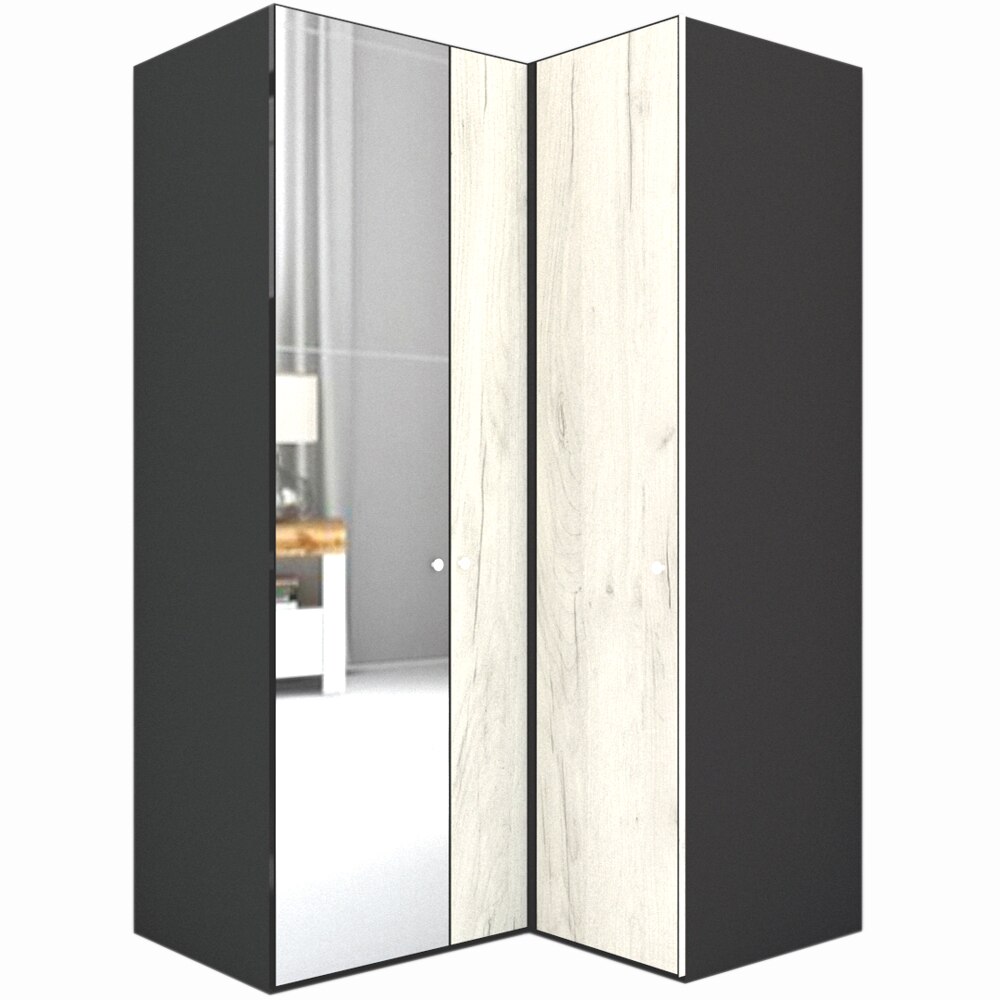 Dulap de Colt Genarom LEX Model B, Decor K001 / Oglinda, 145-117 x 240 x 66 cm