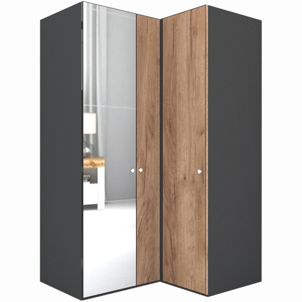 Dulap de Colt Genarom LEX Model B, Decor K004 / Oglinda, 145-117 x 218 x 66 cm