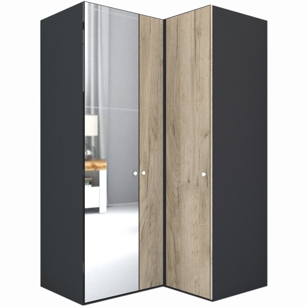 Dulap de Colt Genarom LEX Model B, Decor K002 / Oglinda, 145-117 x 240 x 66 cm