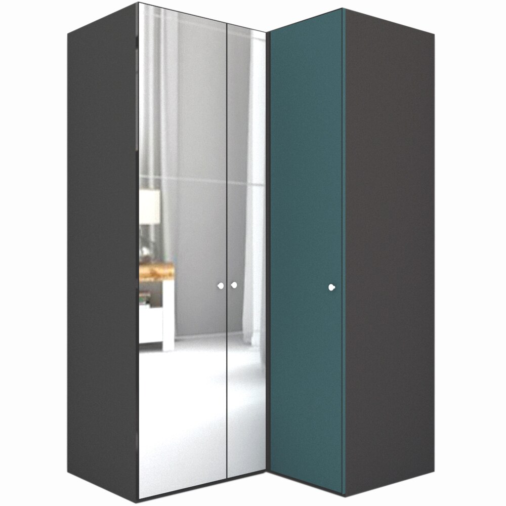Dulap de Colt Genarom LEX Model B, Decor 0244 O / Oglinda, 145-117 x 240 x 66 cm