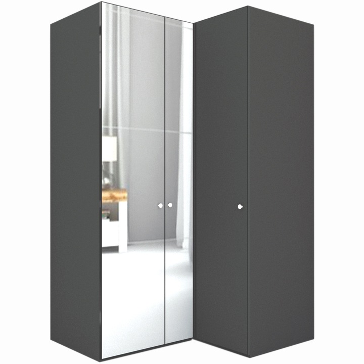 Dulap de Colt Genarom LEX Model B, Decor 0164 O / Oglinda, 145-117 x 240 x 66 cm