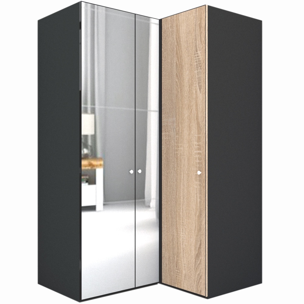 Dulap de Colt Genarom LEX Model B, Decor 3025 O / Oglinda, 145-117 x 218 x 66 cm