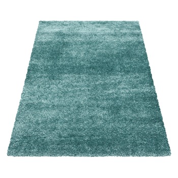 Covor modern cu fir lung NDomino Bril , 60x110 cm, polipropilena 100% , inaltime fir 5 cm , model uni, culoare bleo turcoaz Covor modern cu fir lung NDomino Bril , 60x110 cm, polipropilena 100% , inaltime fir 5 cm , model uni, culoare bleo turcoaz