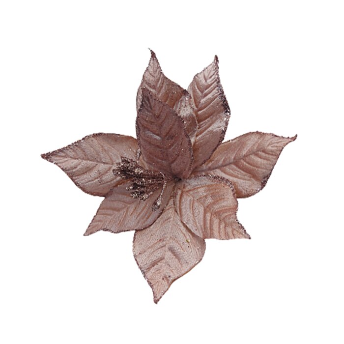 Ornament brad craciunita roz prafuit Dusty Chrissy 17cm