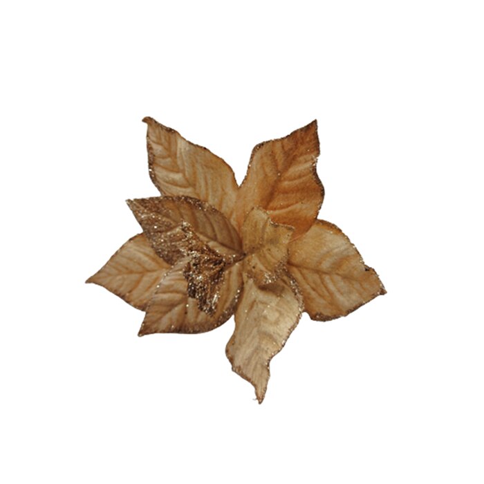 Ornament brad craciunita maro coniac-auriu Chrissy 17cm