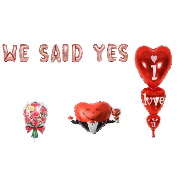 Igent mondtunk lufi készlet, tortalapos ajándék, 13 db, Rosegold