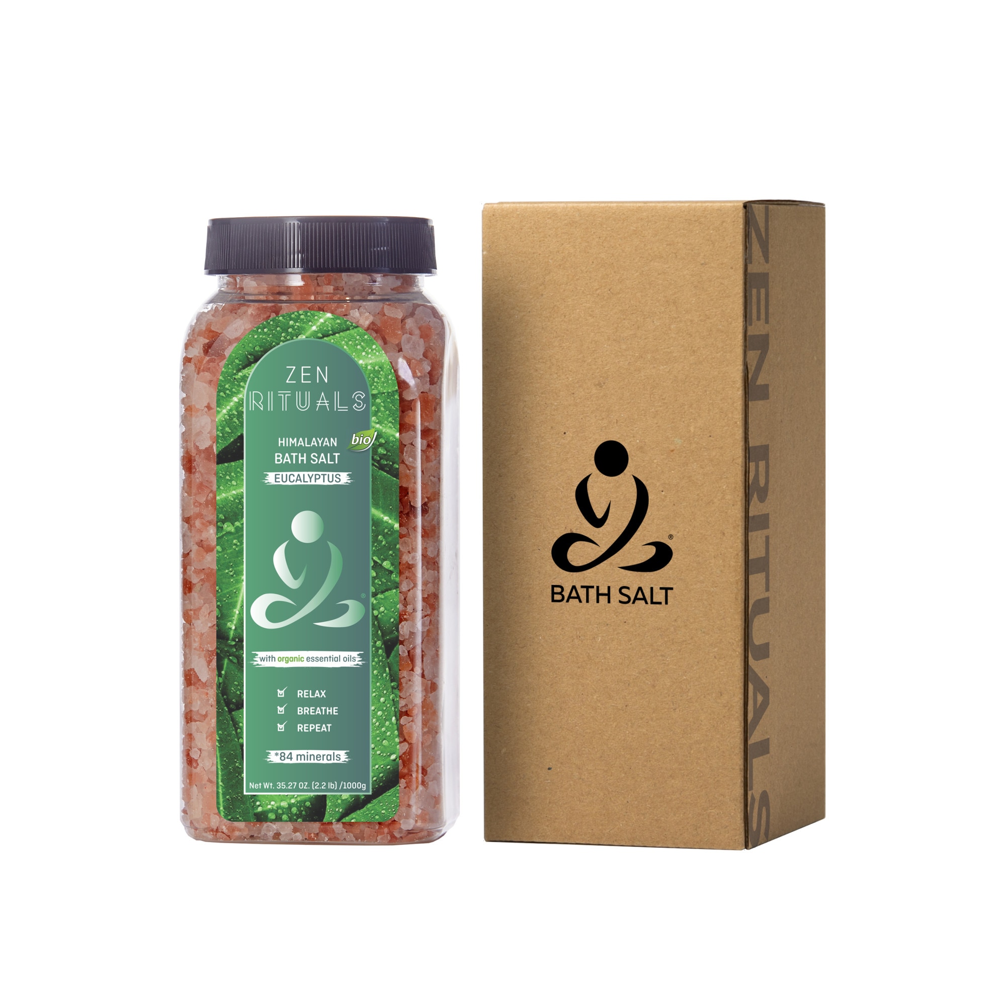 Sare de Baie Himalaya, roz, cu Ulei Esential de Eucalipt, 1 Kg