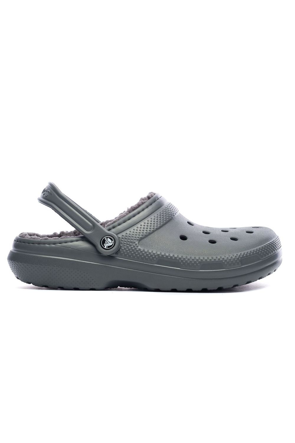 Saboti Crocs, Classic Lined Clog, Material sintetic, Gri, 36-37 EU
