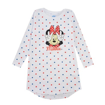 Camasa de noapte, maneca lunga, bumbac, Minnie alba 128 CM Camasa de noapte, maneca lunga, bumbac, Minnie alba 128 CM