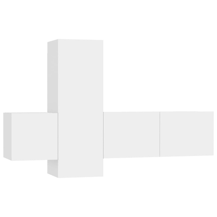 Set dulapuri TV vidaXL, 3 piese, alb, lemn prelucrat, 80 x 30 x 30 cm, 30.6 kg