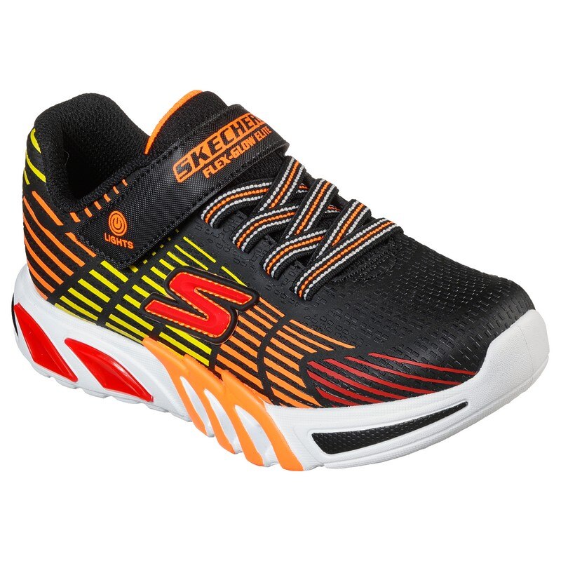 Pantofi copii cu sistem de lumini Flex Glow Elite, Skechers, Negru