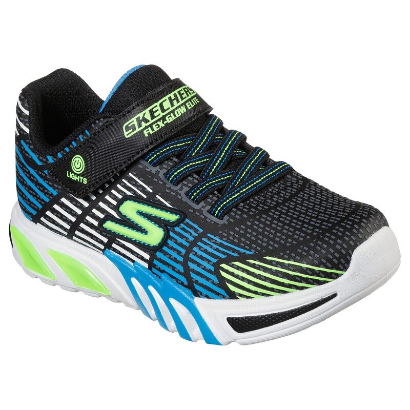 Pantofi sport copii cu sistem de lumini Flex Glow Elite, Negru