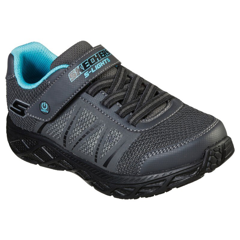 Pantofi copii cu sistem de lumini Dynamic-Flash, Skechers, Gri, 35 EU